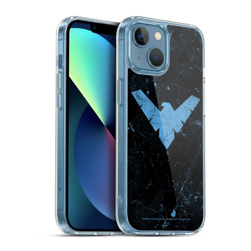 Batman DC Comics Nightwing Logo Grunge Soft Gel Case for Apple iPhone 13 Mini