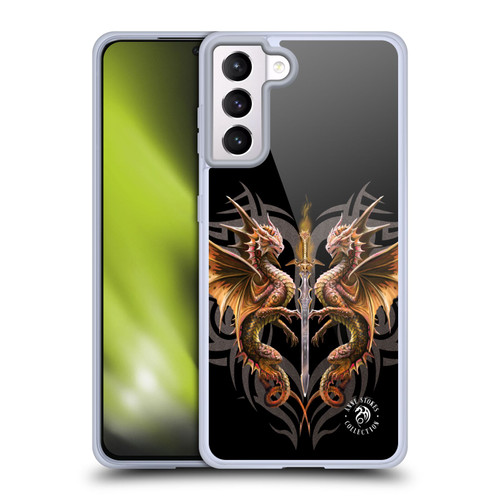 Anne Stokes Mix Fantasy Art Dragon Sword Soft Gel Case for Samsung Galaxy S21+ 5G