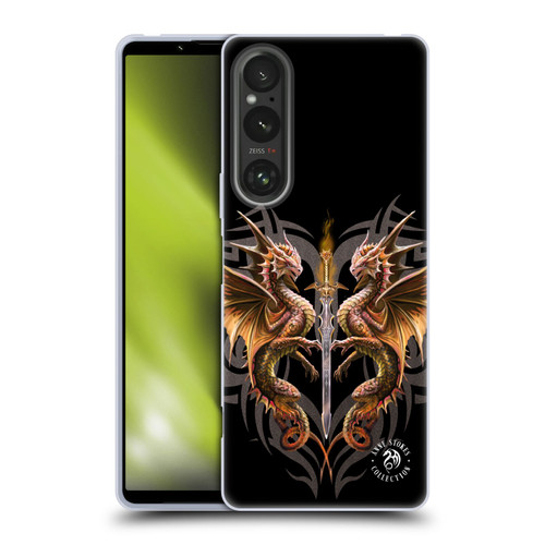 Anne Stokes Mix Fantasy Art Dragon Sword Soft Gel Case for Sony Xperia 1 V 5G