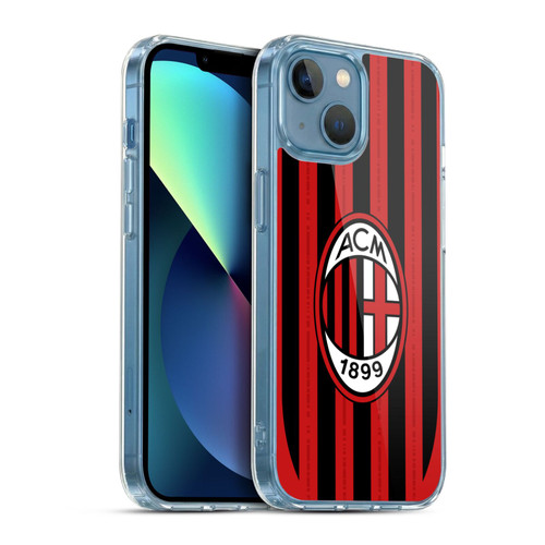 AC Milan 2024/25 Crest Kit Home Soft Gel Case for Apple iPhone 13 Mini & MagSafe