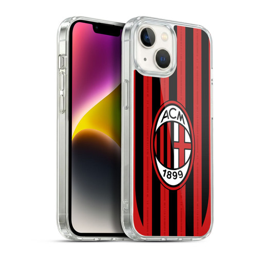 AC Milan 2024/25 Crest Kit Home Soft Gel Case for Apple iPhone 14