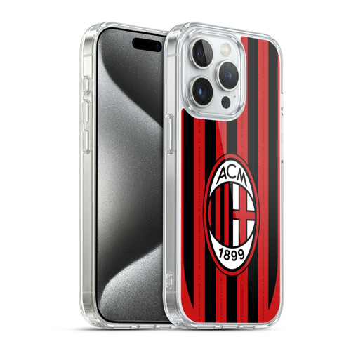 AC Milan 2024/25 Crest Kit Home Soft Gel Case for Apple iPhone 15 Pro & MagSafe