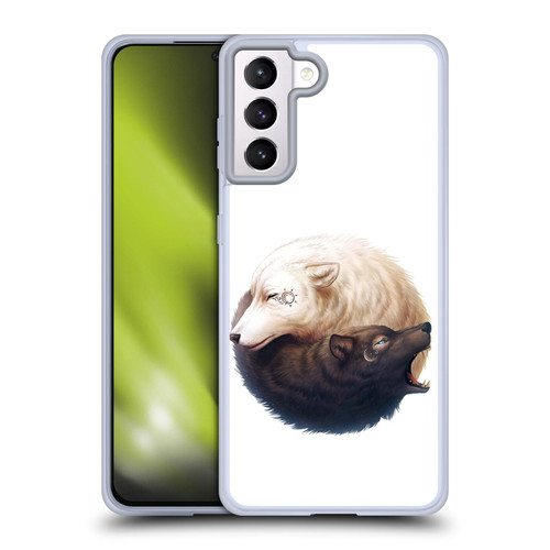 Jonas "JoJoesArt" Jödicke Creatures Yin Yang Wolves Soft Gel Case for Samsung Galaxy S21+ 5G