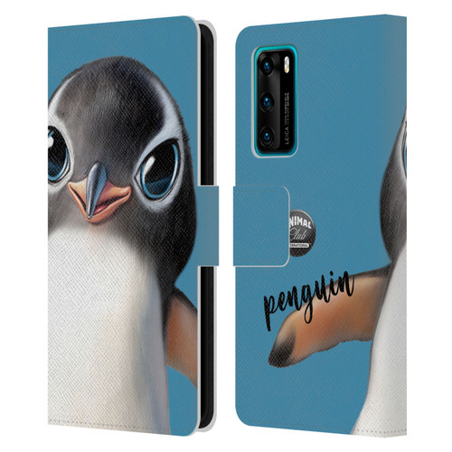 Animal Club International Faces Penguin Leather Book Wallet Case Cover For Huawei P40 5G