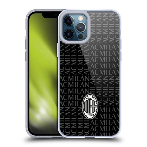 AC Milan Crest Patterns Black And Grey Soft Gel Case for Apple iPhone 12 Pro Max & MagSafe