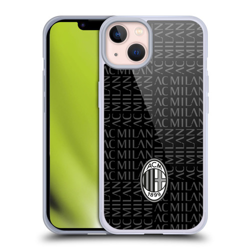 AC Milan Crest Patterns Black And Grey Soft Gel Case for Apple iPhone 13