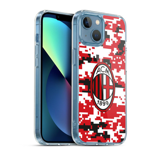 AC Milan Crest Patterns Digital Camouflage Soft Gel Case for Apple iPhone 13 Mini & MagSafe