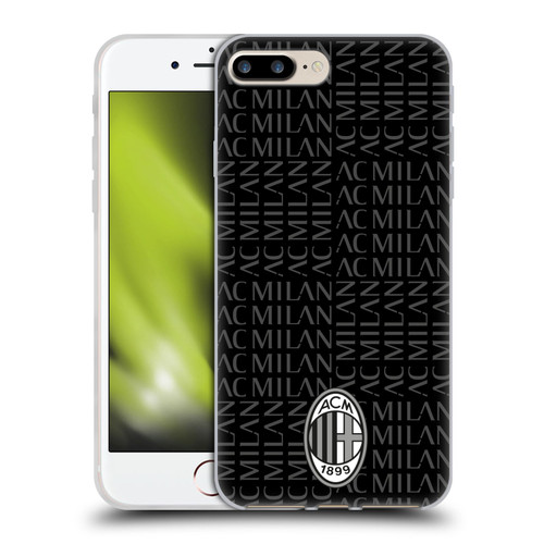 AC Milan Crest Patterns Black And Grey Soft Gel Case for Apple iPhone 7 Plus / iPhone 8 Plus & MagSafe