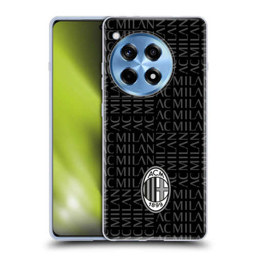 AC Milan Crest Patterns Black And Grey Soft Gel Case for OnePlus 12R