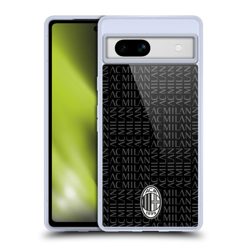 AC Milan Crest Patterns Black And Grey Soft Gel Case for Google Pixel 7a