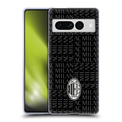 AC Milan Crest Patterns Black And Grey Soft Gel Case for Google Pixel 7 Pro