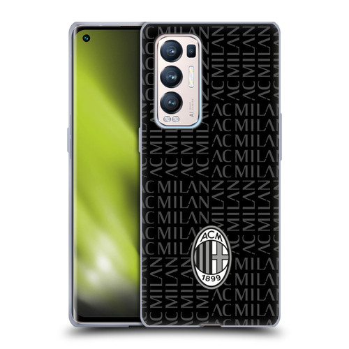 AC Milan Crest Patterns Black And Grey Soft Gel Case for OPPO Find X3 Neo / Reno5 Pro+ 5G