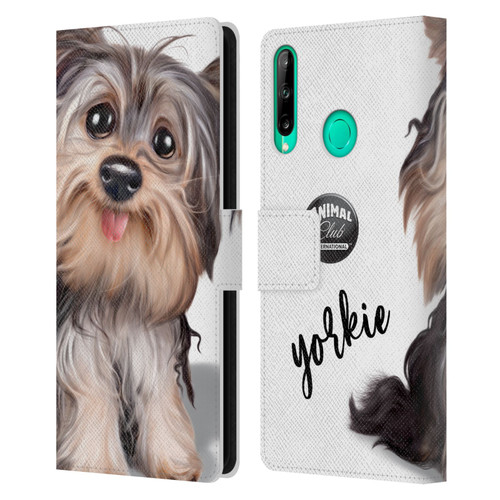 Animal Club International Faces Yorkie Leather Book Wallet Case Cover For Huawei P40 lite E