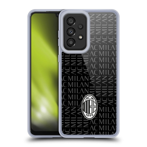 AC Milan Crest Patterns Black And Grey Soft Gel Case for Samsung Galaxy A33 5G (2022)
