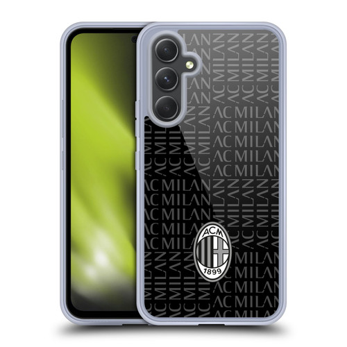 AC Milan Crest Patterns Black And Grey Soft Gel Case for Samsung Galaxy A54 5G