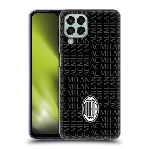 AC Milan Crest Patterns Black And Grey Soft Gel Case for Samsung Galaxy M33 (2022)