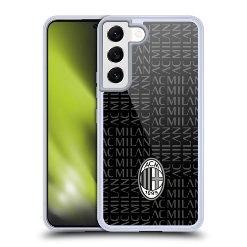 AC Milan Crest Patterns Black And Grey Soft Gel Case for Samsung Galaxy S22 5G & MagSafe