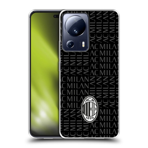 AC Milan Crest Patterns Black And Grey Soft Gel Case for Xiaomi 13 Lite 5G
