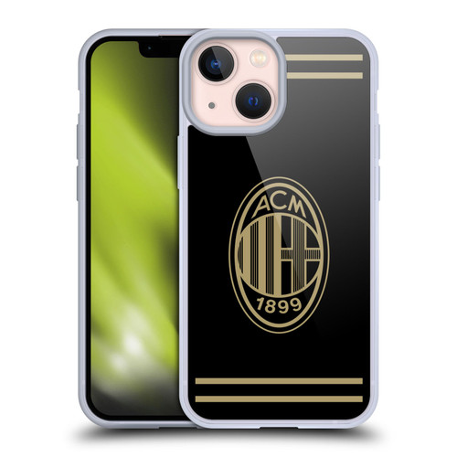 AC Milan Crest Black And Gold Soft Gel Case for Apple iPhone 13 Mini