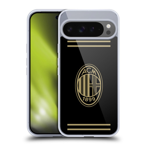 AC Milan Crest Black And Gold Soft Gel Case for Google Pixel 9 Pro XL