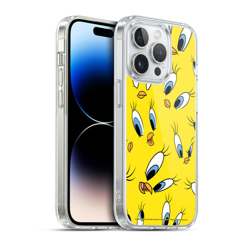 Looney Tunes Patterns Tweety Soft Gel Case for Apple iPhone 13 Pro