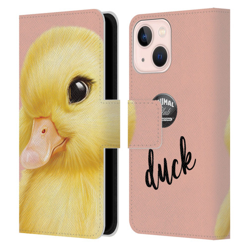 Animal Club International Faces Duck Leather Book Wallet Case Cover For Apple iPhone 13 Mini