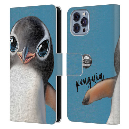 Animal Club International Faces Penguin Leather Book Wallet Case Cover For Apple iPhone 14