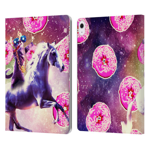 Random Galaxy Mixed Designs Thug Cat Riding Unicorn Leather Book Wallet Case Cover For Apple iPad Air 13 2024