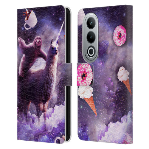Random Galaxy Mixed Designs Sloth Riding Unicorn Leather Book Wallet Case Cover For OPPO OnePlus Ace 3V 5G