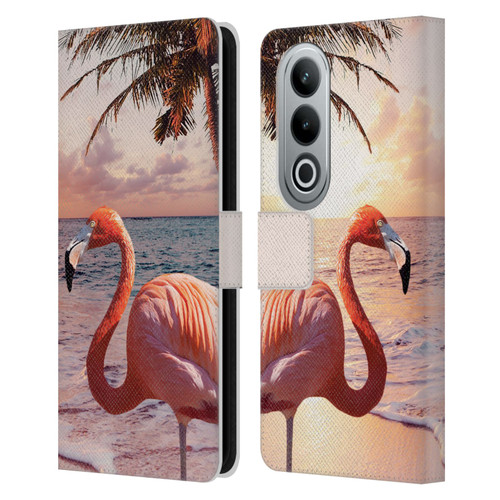Random Galaxy Mixed Designs Flamingos & Palm Trees Leather Book Wallet Case Cover For OPPO OnePlus Ace 3V 5G
