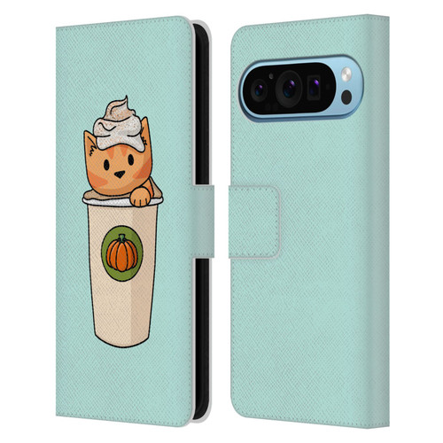 Beth Wilson Doodlecats Pumpkin Spice Latte Leather Book Wallet Case Cover For Google Pixel 9 / Pixel 9 Pro