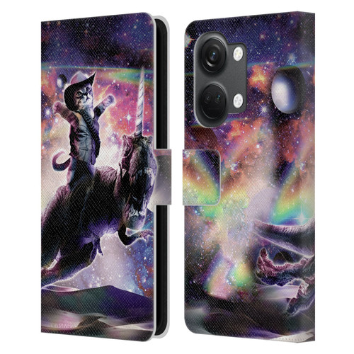 Random Galaxy Space Cat Dinosaur Unicorn Leather Book Wallet Case Cover For OnePlus Nord 3 5G