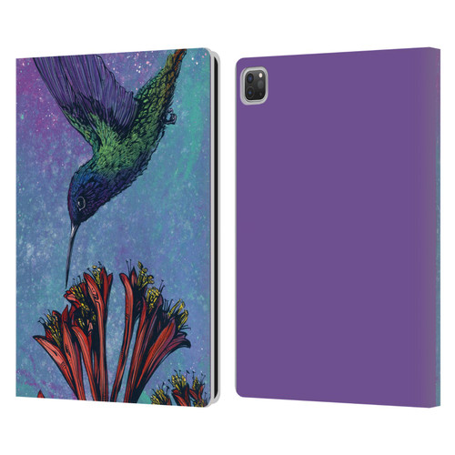 David Lozeau Colourful Grunge The Hummingbird Leather Book Wallet Case Cover For Apple iPad Pro 13 M4 2024