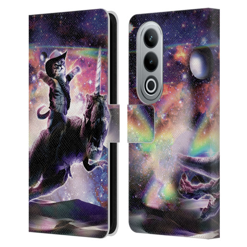Random Galaxy Space Cat Dinosaur Unicorn Leather Book Wallet Case Cover For OPPO OnePlus Ace 3V 5G