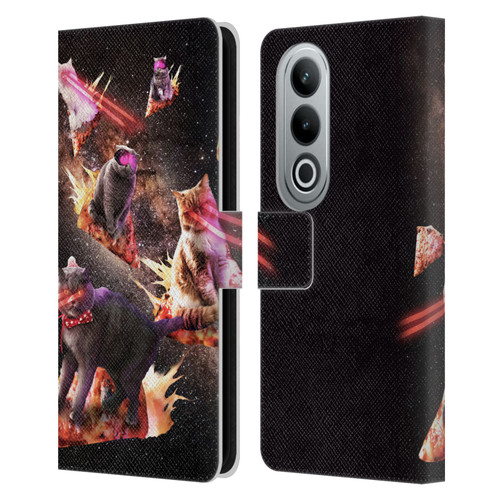 Random Galaxy Space Cat Fire Pizza Leather Book Wallet Case Cover For OPPO OnePlus Ace 3V 5G