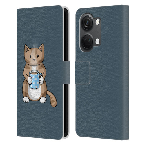 Beth Wilson Doodlecats Coffee Drinking Leather Book Wallet Case Cover For OnePlus Nord 3 5G