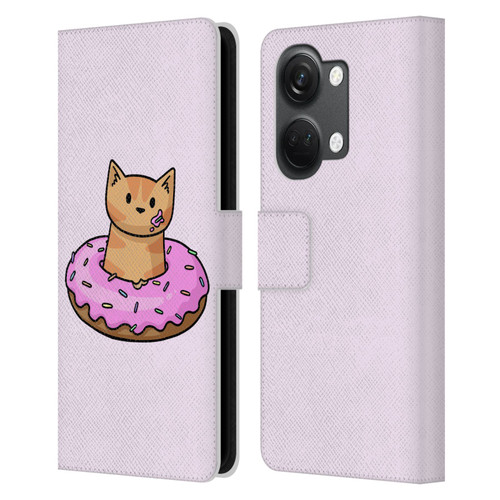 Beth Wilson Doodlecats Donut Leather Book Wallet Case Cover For OnePlus Nord 3 5G