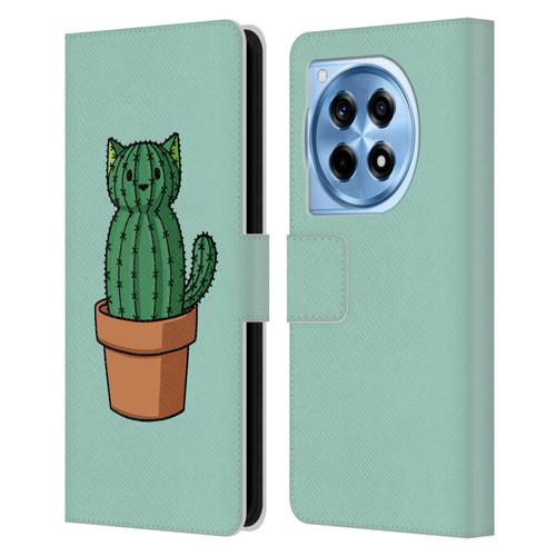 Beth Wilson Doodlecats Cactus Leather Book Wallet Case Cover For OnePlus 12R