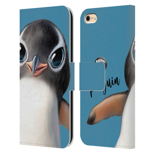 Animal Club International Faces Penguin Leather Book Wallet Case Cover For Apple iPhone 6 / iPhone 6s