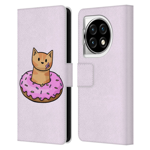 Beth Wilson Doodlecats Donut Leather Book Wallet Case Cover For OPPO OnePlus Ace 3 5G