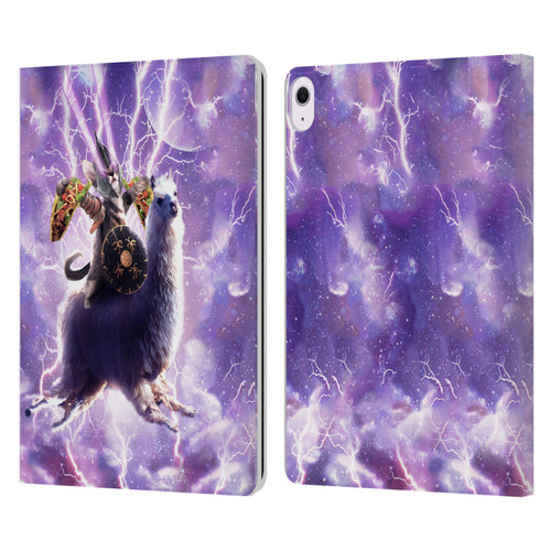 Random Galaxy Space Llama Lazer Cat & Tacos Leather Book Wallet Case Cover For Apple iPad Air 13 2024
