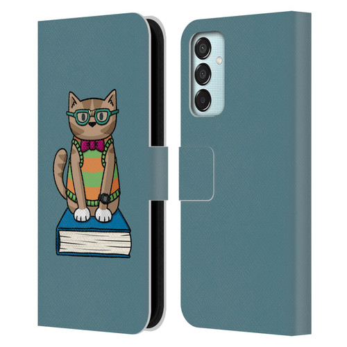 Beth Wilson Doodlecats Nerd Leather Book Wallet Case Cover For Samsung Galaxy M15/F15 5G