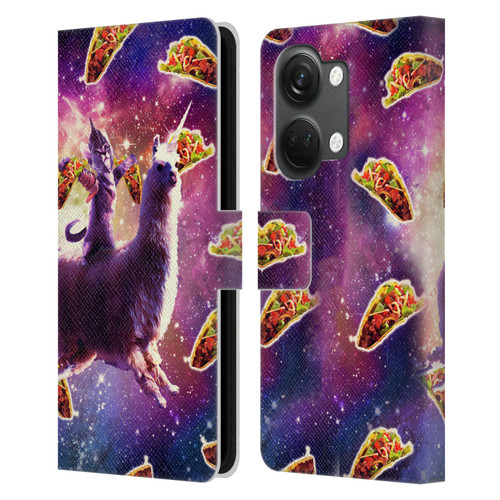 Random Galaxy Space Llama Warrior Cat & Tacos Leather Book Wallet Case Cover For OnePlus Nord 3 5G