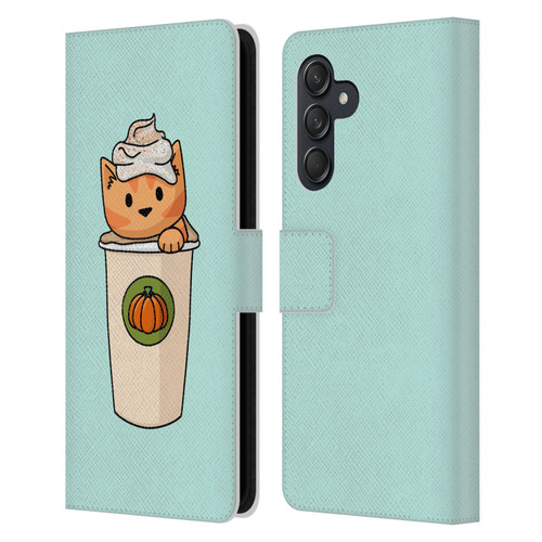 Beth Wilson Doodlecats Pumpkin Spice Latte Leather Book Wallet Case Cover For Samsung Galaxy M55 5G
