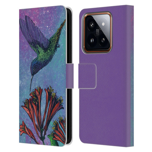 David Lozeau Colourful Grunge The Hummingbird Leather Book Wallet Case Cover For Xiaomi 14
