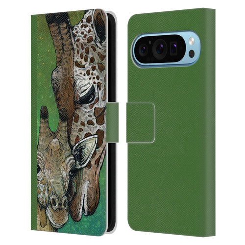 David Lozeau Colourful Art Giraffe Leather Book Wallet Case Cover For Google Pixel 9 / Pixel 9 Pro