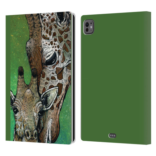 David Lozeau Colourful Art Giraffe Leather Book Wallet Case Cover For Apple iPad Pro 11 M4 2024