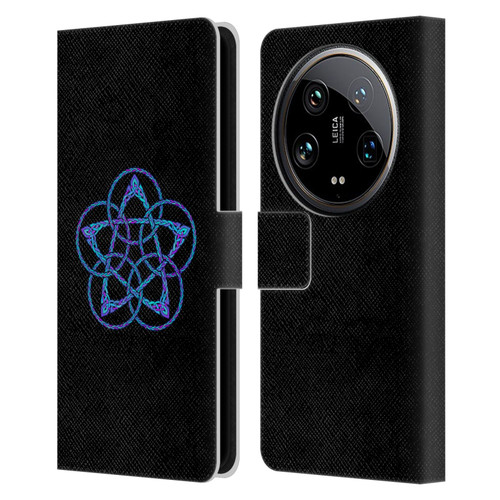 Beth Wilson Celtic Knot Stars Blue & Purple Circles Leather Book Wallet Case Cover For Xiaomi 14 Ultra