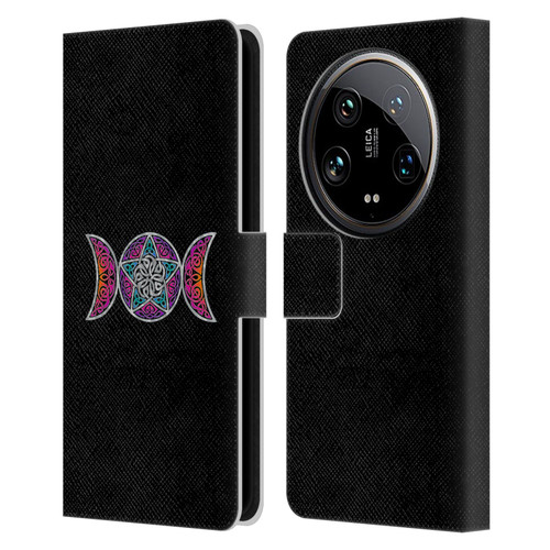 Beth Wilson Celtic Knot Stars Pagan Triple Moon Leather Book Wallet Case Cover For Xiaomi 14 Ultra