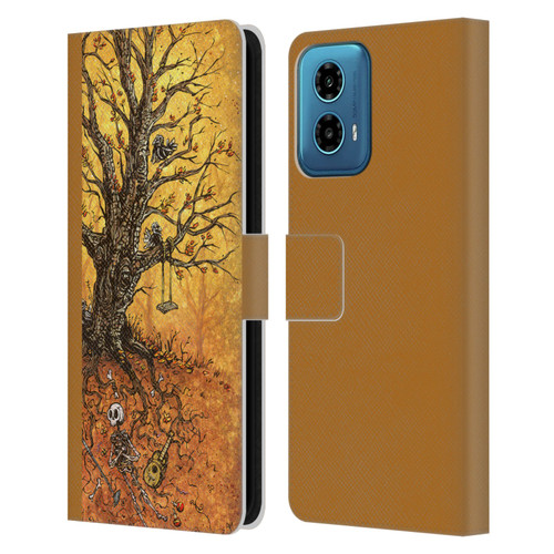 David Lozeau Colourful Art Tree Of Life Leather Book Wallet Case Cover For Motorola Moto G34 5G